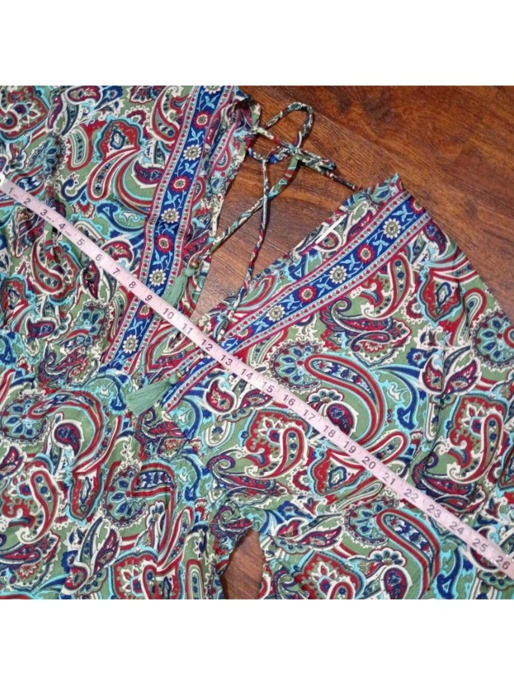 Earthbound Paisley Print Maxi Dress Boho V-Neck Elastic Waist XL - Picture 13 of 14